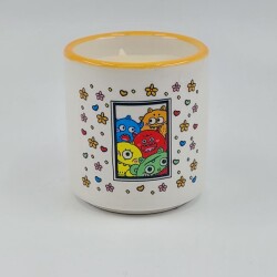 ÇİÇEKLİ CANAVARLAR-MARS KOKULU MUM - TRANSPARAN GÖVDE - 