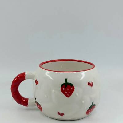 ÇİLEKLER VE KALPLER - 3D-TONTİK KUPA - 3D - 1