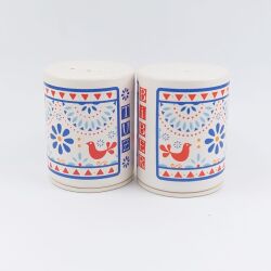 ÇİNİ DESEN SARMAL-SİLİNDİR SERAMİK TUZLUK & BİBERLİK - SİLİNDİR SERAMİK TUZLUK & BİBERLİK - 