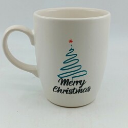 ÇİZGİLİ ÇAM AĞACI MERRY CHRİSTMAS-OVAL KUPA - TRANSPARAN SAP - 