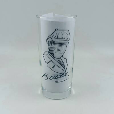 ÇİZGİSEL ATATÜRK-RAKI BARDAĞI - ŞEFFAF - 1