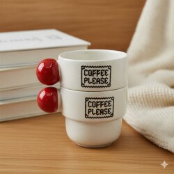 COFFEE PLEASE-İKİLİ PUNTO ESPRESSO - KIRMIZI SAP - 