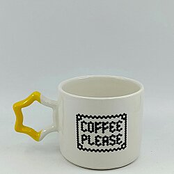 COFFEE PLEASE-YILDIZ KUPA - SARI SAP - 