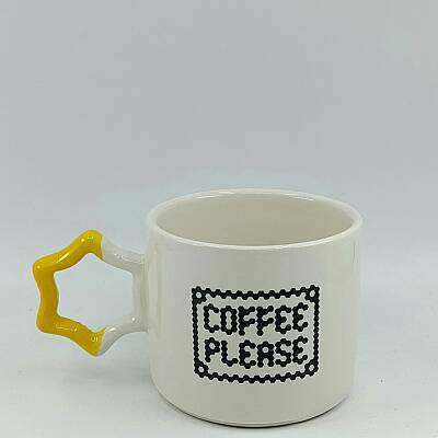 COFFEE PLEASE-YILDIZ KUPA - SARI SAP - 1