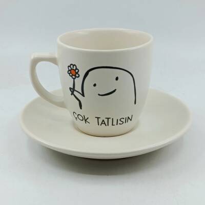 ÇOK TATLISIN-KLASİK TÜRK KAHVESİ FİNCANI - TRANSPARAN GÖVDE - 1