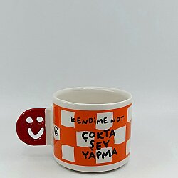 ÇOKTA ŞEY YAPMA-SMİLE KUPA - KIRMIZI SAP - 