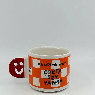 ÇOKTA ŞEY YAPMA-SMİLE KUPA - KIRMIZI SAP - 1
