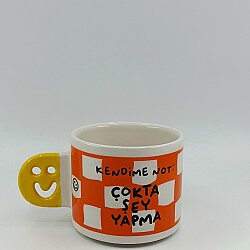 ÇOKTA ŞEY YAPMA-SMİLE KUPA - SARI SAP - 