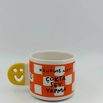 ÇOKTA ŞEY YAPMA-SMİLE KUPA - SARI SAP - 1