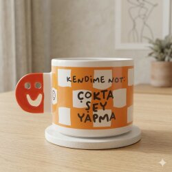 ÇOKTA ŞEY YAPMA-SMİLE KUPA - TURUNCU SAP - 