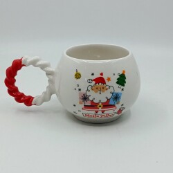 DAĞINIK NOEL BABA MUTLU YILLAR-BALONCUK KUPA - KIRMIZI SAP - 