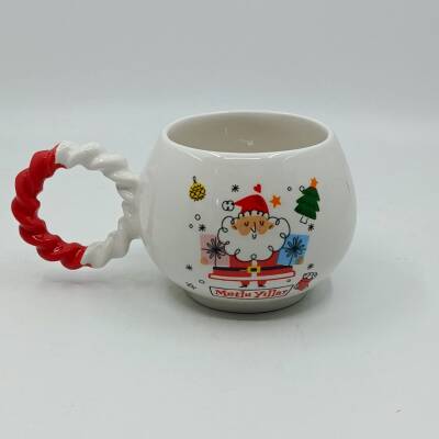 DAĞINIK NOEL BABA MUTLU YILLAR-BALONCUK KUPA - KIRMIZI SAP - 2