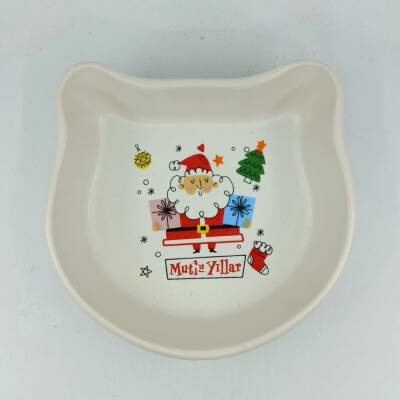 DAĞINIK NOEL BABA MUTLU YILLAR-KEDİ MAMA KABI - TRANSPARAN - 1