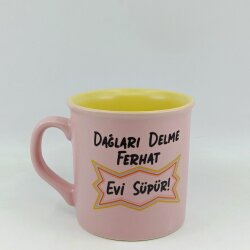 DAĞLARI DELME FERHAT EVİ-İDA KUPA - PEMBE SAP PEMBE GÖVDE SARII İÇ - 