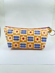 DAMA ÇİÇEKLER-MAKYAJ ÇANTASI - TEKLİ - 