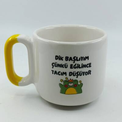 DİK BAŞLIYIM ÇÜNKÜ - ARYA ÇAY FİNCANI - SARI SAP - 1