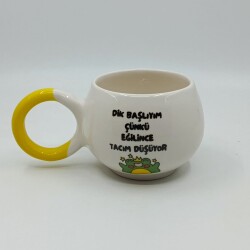 DİK BAŞLIYIM ÇÜNKÜ - BALONCUK KUPA - SARI SAP - 