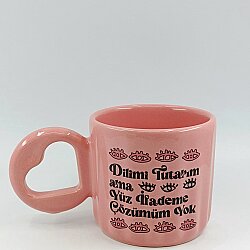 DİLİMİ TUTARIM YÜZ İFADEME ÇÖZÜM YOK-EROS KUPA - PEMBE SAP PEMBE GÖVDE - 