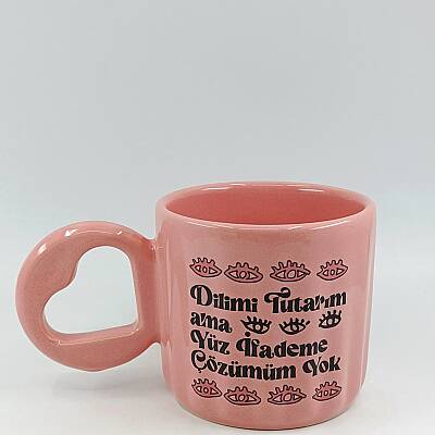 DİLİMİ TUTARIM YÜZ İFADEME ÇÖZÜM YOK-EROS KUPA - PEMBE SAP PEMBE GÖVDE - 1