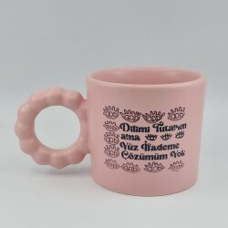 DİLİMİ TUTARIM YÜZ İFADEME ÇÖZÜM YOK-PRENSES KUPA - PEMBE GÖVDE PEMBE SAP - 