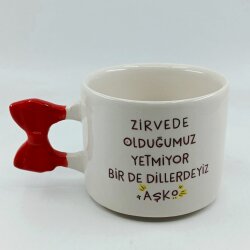 DİLLERDEYİZ AŞKO-KURDELE KUPA - KIRMIZI SAP - 