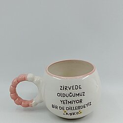 DİLLERDEYİZ AŞKO-PUF KUPA - PEMBE SAP PEMBE TURNET - 