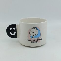 DOBARLAN BIRAGMA KENDİNİ-SMİLE KUPA - SİYAH SAP - 