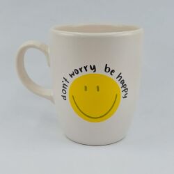 DONT WORRY BE HAPPY - OVAL KUPA - TRANSPARAN SAP - 