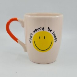 DONT WORRY BE HAPPY-OVAL KUPA - TURUNCU SAP - 