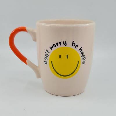 DONT WORRY BE HAPPY-OVAL KUPA - TURUNCU SAP - 1