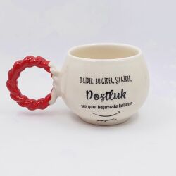 DOSTLUK-ÖRGÜLÜ BALONCUK KUPA - KIRMIZI SAP - 