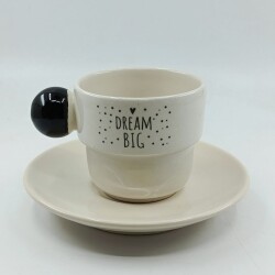 DREAM BİG KALP-PUNTO FİNCAN - SİYAH SAP - 