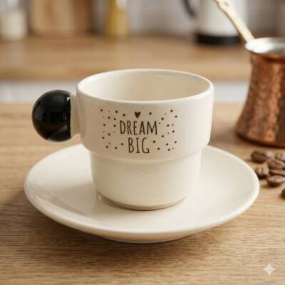 DREAM BİG KALP-PUNTO FİNCAN - SİYAH SAP - 1