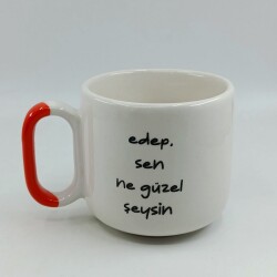 EDEP SEN NE GÜZEL ŞEYSİN-ARYA ÇAY FİNCANI - TURUNCU SAP - 