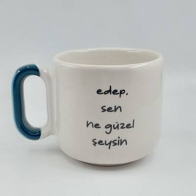EDEP SEN NE GÜZEL ŞEYSİN-ARYA ÇAY FİNCANI - YEŞİL SAP - 1