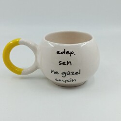 EDEP SEN NE GÜZEL ŞEYSİN-BALONCUK KUPA - SARI SAP - 