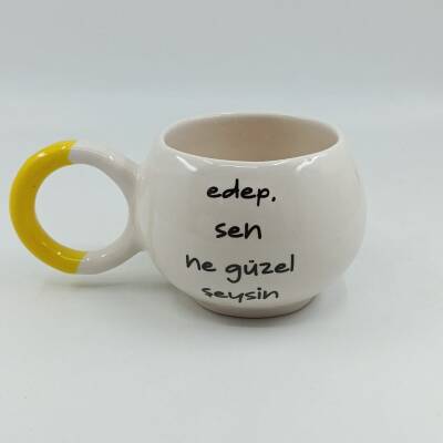 EDEP SEN NE GÜZEL ŞEYSİN-BALONCUK KUPA - SARI SAP - 1