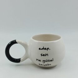 EDEP SEN NE GÜZEL ŞEYSİN-BALONCUK KUPA - SİYAH SAP - 