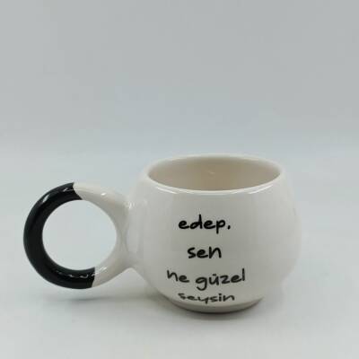 EDEP SEN NE GÜZEL ŞEYSİN-BALONCUK KUPA - SİYAH SAP - 1