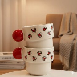 EFEKTLİ KIRMIZI KALPLER-İKİLİ PUNTO ESPRESSO - KIRMIZI SAP - 