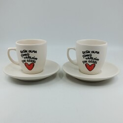 EKSİK OLMA -İKİLİ TÜRK KAHVESİ FİNCANI - TRANSPARAN - 