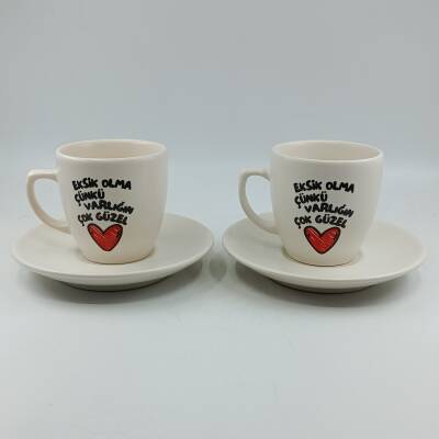 EKSİK OLMA -İKİLİ TÜRK KAHVESİ FİNCANI - TRANSPARAN - 1