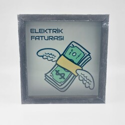 ELEKTRİK FATURASI-KARE KUMBARA - TEKLİ - 