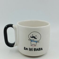 EN İYİ BABA - ARYA ÇAY FİNCANI - SİYAH SAP - 