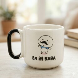 EN İYİ BABA - ARYA ÇAY FİNCANI - SİYAH SAP - 