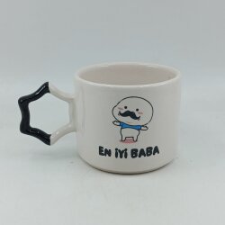 EN İYİ BABA-YILDIZ KUPA - SİYAH SAP - 