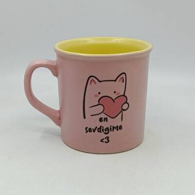 EN SEVDİĞİME-İDA KUPA - PEMBE SAP PEMBE GÖVDE SARII İÇ - 1