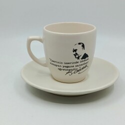 ESERİNİN ÜZERİNDE İMZASI OLMAYAN-KLASİK TÜRK KAHVESİ FİNCANI - TRANSPARAN GÖVDE - 