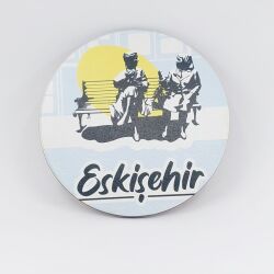 ESKİŞEHİR BANK-AHŞAP BARDAK ALTLIĞI - TEKLİ - 