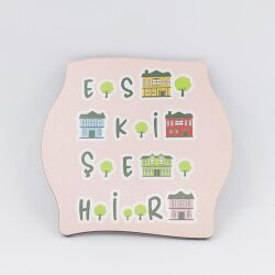 ESKİŞEHİR HECE-AHŞAP BARDAK ALTLIĞI - TEKLİ - 